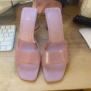Zara translucent pink heels, only worn indoors